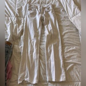 Low Rise White Straight-Leg Jeans